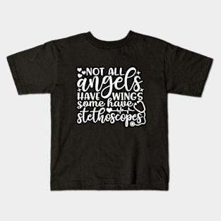 Stethoscopes - inspirational teacher quote (white) Kids T-Shirt